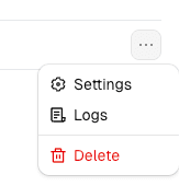 Webhook Logs Menu